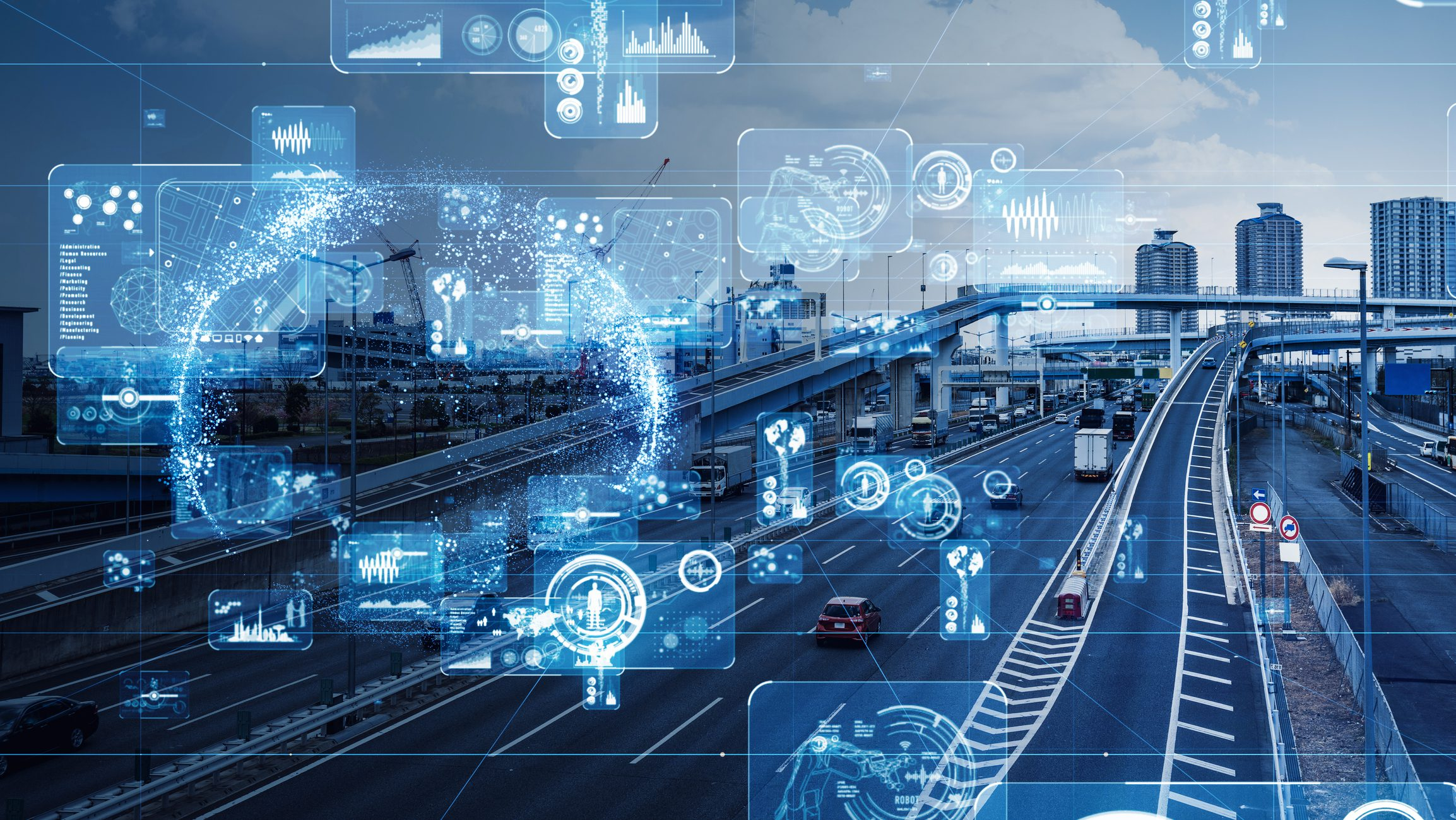 Logistics professional monitoring a global shipping route