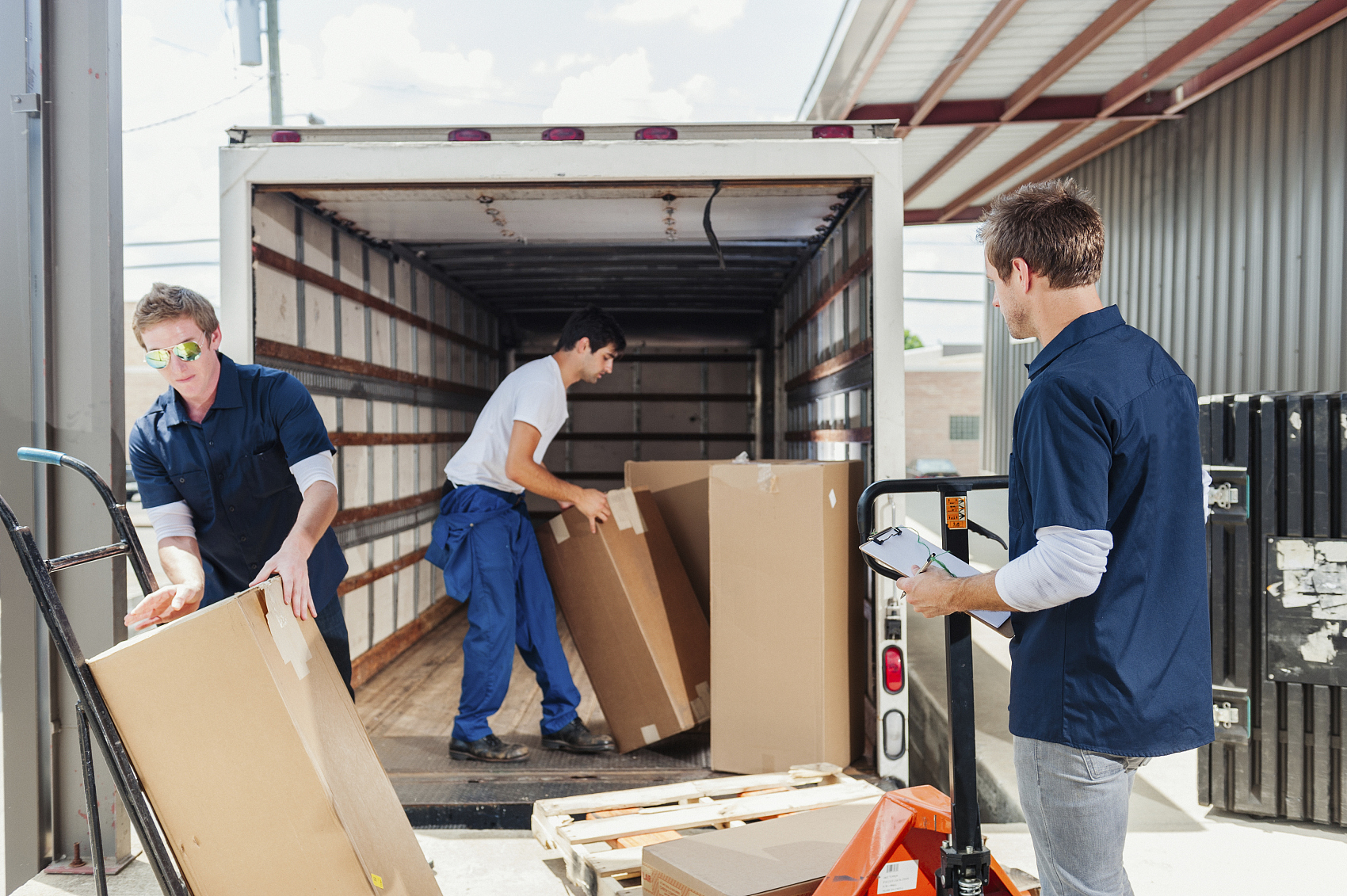Logistics warehouse handling international cargo