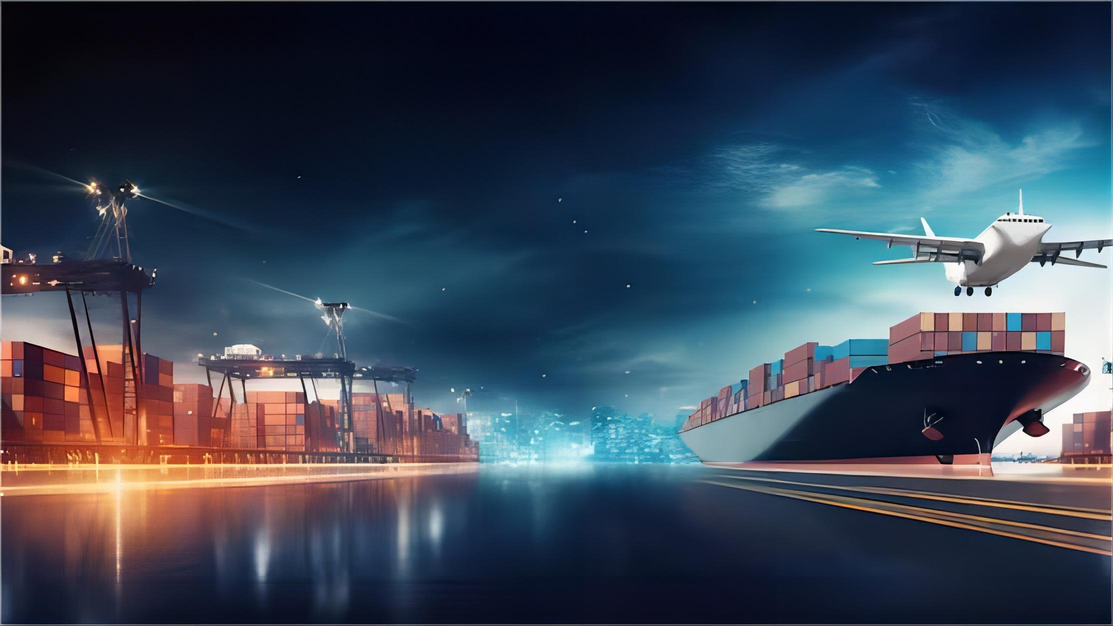 Cargo ship transporting containers from China to Europe