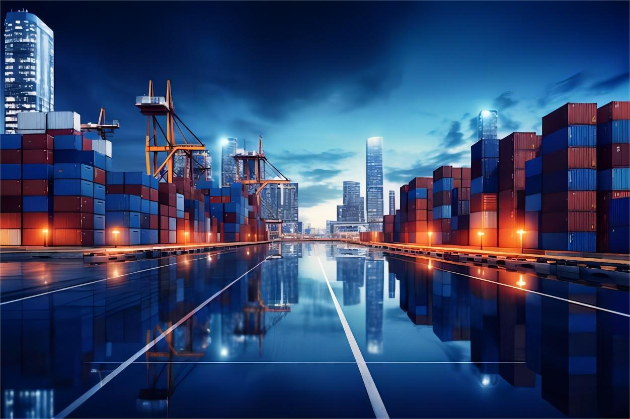 Rail freight train transporting containers from China to Europe